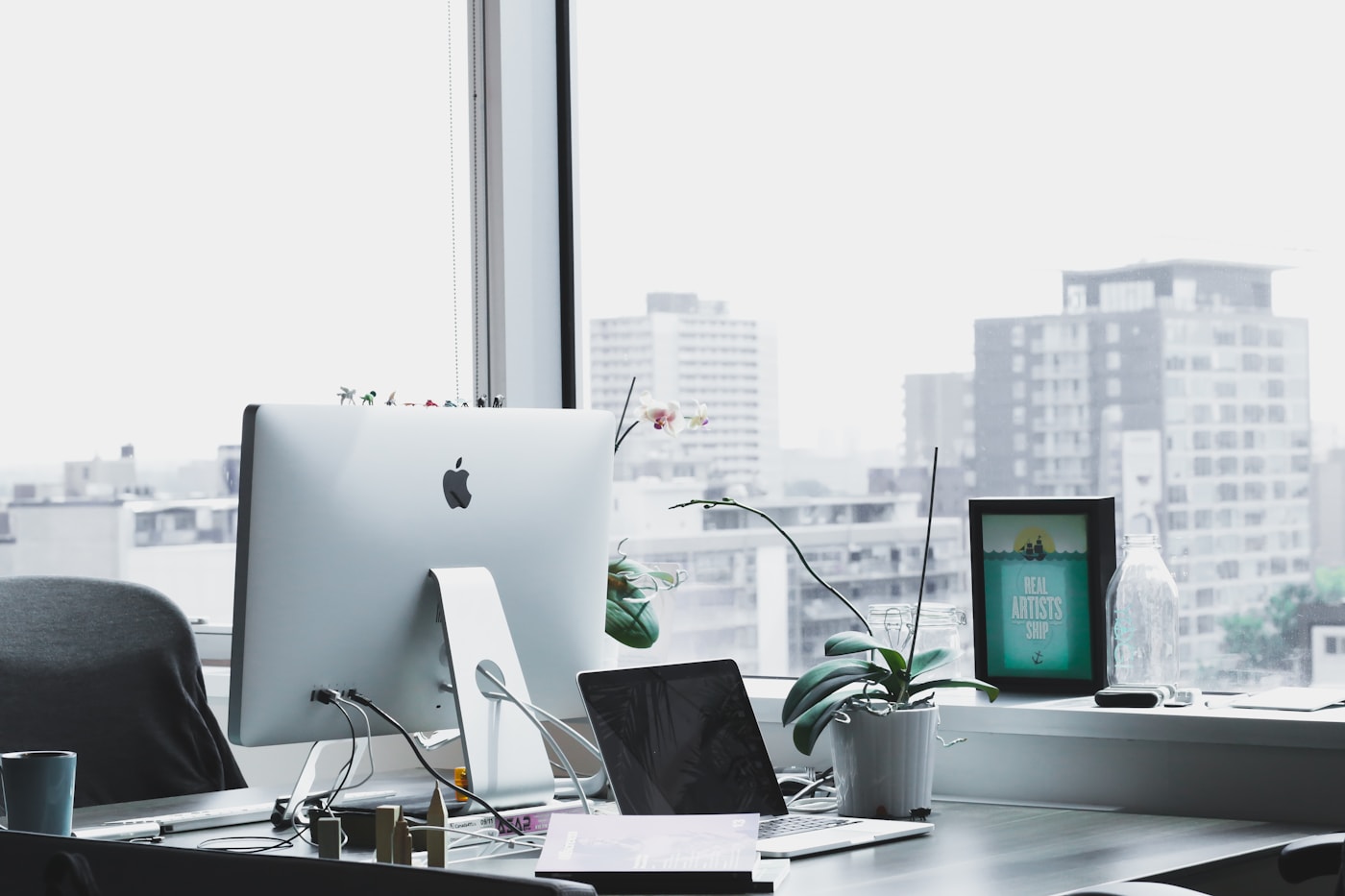 calm office workspace