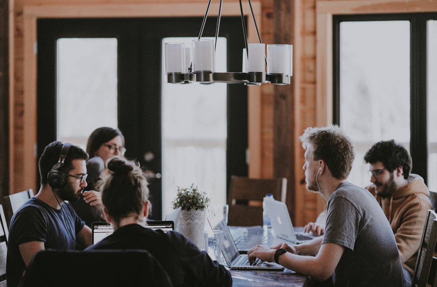 team in a modern office